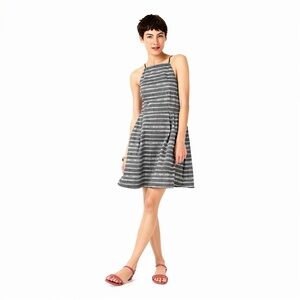🖤 Kate Spade Saturday Criss Cross Corded Halter Dress in Black/White Print 🤍